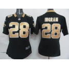 nike women nfl jerseys new orleans saints #28 ingram black[nike]