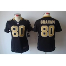 nike women nfl jerseys new orleans saints #80 graham black[nike limited]