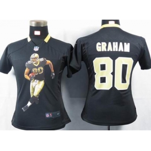 nike women nfl jerseys new orleans saints #80 graham black[portrait fashion]