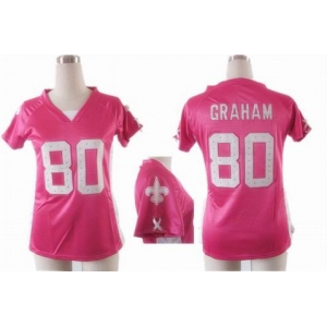 nike women nfl jerseys new orleans saints #80 graham pink[draft him ii top]