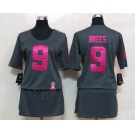 nike women nfl jerseys new orleans saints #9 brees dk.grey[breast cancer awareness]