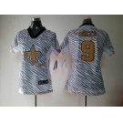 nike women nfl jerseys new orleans saints #9 brees [fem fan zebra]