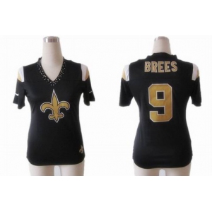 nike women nfl jerseys new orleans saints #9 brees field flirt fashion black[nike 2012]