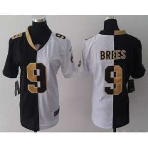 nike women nfl jerseys new orleans saints #9 brees white-black[ split]