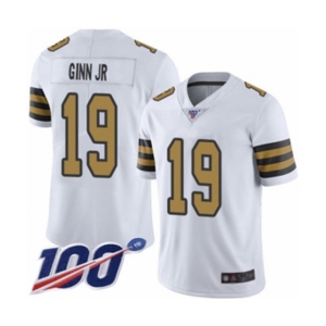 Youth New Orleans Saints #19 Ted Ginn Jr Limited White Rush Vapor Untouchable 100th Season Football Jersey