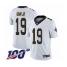 Youth New Orleans Saints #19 Ted Ginn Jr White Vapor Untouchable Limited Player 100th Season Football Jersey