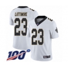 Youth New Orleans Saints #23 Marshon Lattimore White Vapor Untouchable Limited Player 100th Season Football Jersey