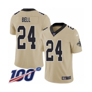 Youth New Orleans Saints #24 Vonn Bell Limited Gold Inverted Legend 100th Season Football Jersey
