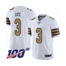 Youth New Orleans Saints #3 Wil Lutz Limited White Rush Vapor Untouchable 100th Season Football Jersey