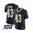 Youth New Orleans Saints #43 Marcus Williams Black Team Color Vapor Untouchable Limited Player 100th Season Football Jersey