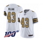 Youth New Orleans Saints #43 Marcus Williams Limited White Rush Vapor Untouchable 100th Season Football Jersey