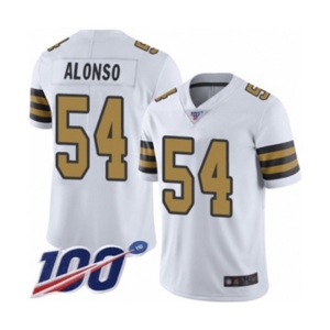 Youth New Orleans Saints #54 Kiko Alonso Limited White Rush Vapor Untouchable 100th Season Football Jersey