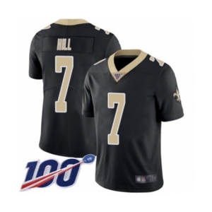 Youth New Orleans Saints #7 Taysom Hill Black Team Color Vapor Untouchable Limited Player 100th Season Football Jersey