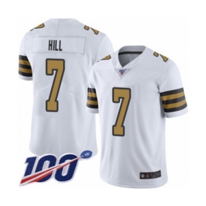 Youth New Orleans Saints #7 Taysom Hill Limited White Rush Vapor Untouchable 100th Season Football Jersey