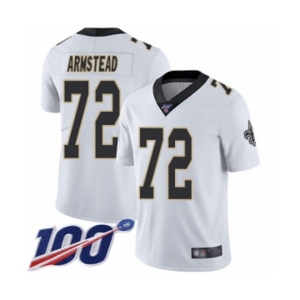 Youth New Orleans Saints #72 Terron Armstead White Vapor Untouchable Limited Player 100th Season Football Jersey