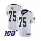 Youth New Orleans Saints #75 Andrus Peat White Vapor Untouchable Limited Player 100th Season Football Jersey