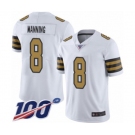 Youth New Orleans Saints #8 Archie Manning Limited White Rush Vapor Untouchable 100th Season Football Jersey