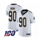 Youth New Orleans Saints #90 Malcom Brown White Vapor Untouchable Limited Player 100th Season Football Jersey