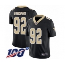 Youth New Orleans Saints #92 Marcus Davenport Black Team Color Vapor Untouchable Limited Player 100th Season Football Jersey