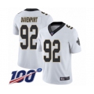 Youth New Orleans Saints #92 Marcus Davenport White Vapor Untouchable Limited Player 100th Season Football Jersey