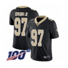 Youth New Orleans Saints #97 Mario Edwards Jr Black Team Color Vapor Untouchable Limited Player 100th Season Football Jersey