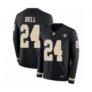Youth Nike New Orleans Saints #24 Vonn Bell Limited Black Therma Long Sleeve NFL Jersey