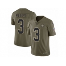 Youth Nike New Orleans Saints #3 Bobby Hebert Limited Olive 2017 Salute to Service NFL Jersey