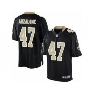 Youth Nike New Orleans Saints #47 Alex Anzalone Limited Black Team Color NFL Jersey