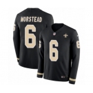 Youth Nike New Orleans Saints #6 Thomas Morstead Limited Black Therma Long Sleeve NFL Jersey