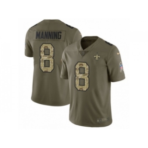 Youth Nike New Orleans Saints #8 Archie Manning Limited Olive Camo 2017 Salute to Service NFL Jersey
