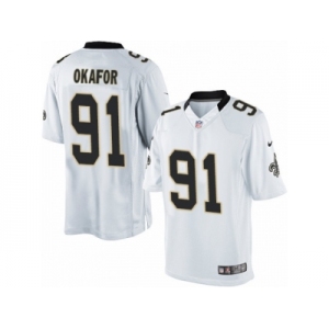 Youth Nike New Orleans Saints #91 Alex Okafor Limited White NFL Jersey
