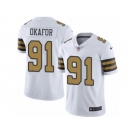 Youth Nike New Orleans Saints #91 Alex Okafor Limited White Rush NFL Jersey