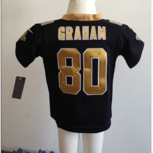 nike kids nfl jerseys new orleans saints #80 graham black[nike]