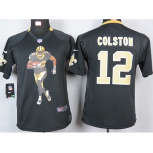 nike youth nfl jerseys new orleans saints #12 colson black [portrait fashion]