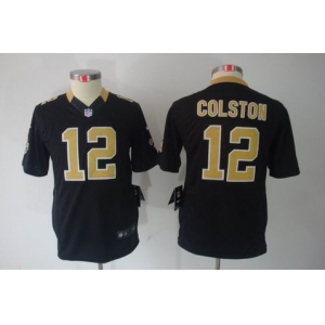 nike youth nfl jerseys new orleans saints #12 colston black[nike limited]
