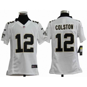 nike youth nfl jerseys new orleans saints #12 colston white[nike]