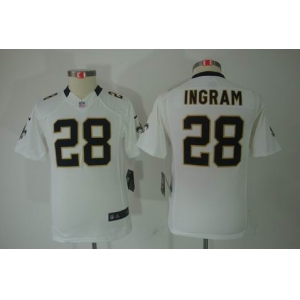 nike youth nfl jerseys new orleans saints #28 ingram white[nike limited]