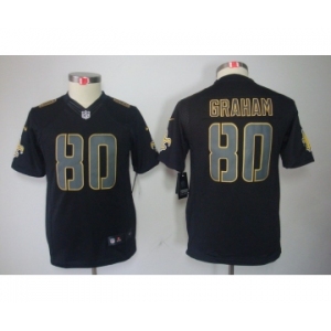 nike youth nfl jerseys new orleans saints #80 graham black[nike impact limited]
