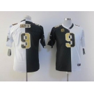 nike youth nfl jerseys new orleans saints #9 brees white-black[Elite split]