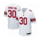 Men's New York Giants #30 Antonio Hamilton Game White Football Jersey