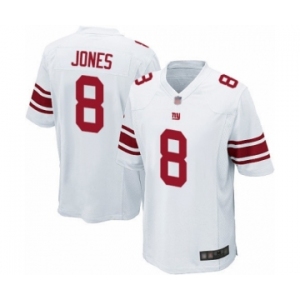 Men's New York Giants #8 Daniel Jones Game White Football Jersey