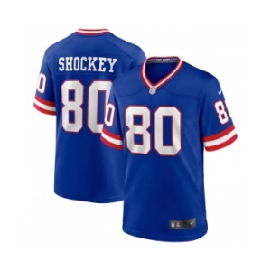 Men's New York Giants #80 Jeremy Shockey Royal Stitched Game Jersey