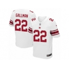 Men Nike New York Giants #22 Wayne Gallman Elite White NFL Jersey