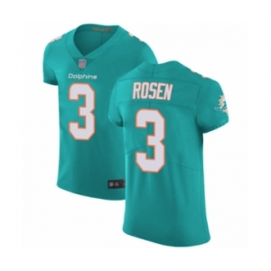 Men's Miami Dolphins #3 Josh Rosen Aqua Green Team Color Vapor Untouchable Elite Player Football Jersey