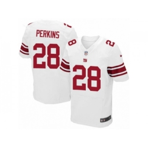 Men's Nike New York Giants #28 Paul Perkins Elite White NFL Jersey