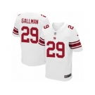 Men's Nike New York Giants #29 Wayne Gallman Elite White NFL Jersey