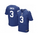 Men's Nike New York Giants #3 Geno Smith Elite Royal Blue Team Color NFL Jersey