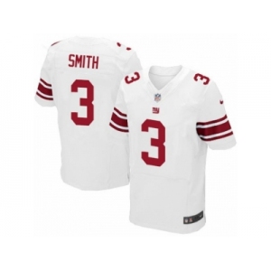 Men's Nike New York Giants #3 Geno Smith Elite White NFL Jersey