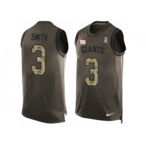 Men's Nike New York Giants #3 Geno Smith Limited Green Salute to Service Tank Top NFL Jersey