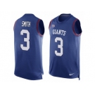 Men's Nike New York Giants #3 Geno Smith Limited Royal Blue Player Name & Number Tank Top NFL Jersey